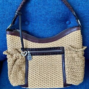 Brighton Tan and Brown Woven Shoulder Bag
